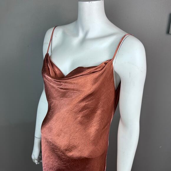 House of Harlow 1960 x Revolve Slip Dress Medium Eveline‎ satin metallic brown - Picture 3 of 12